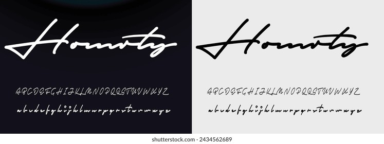 Firma Fuente Caligrafía Logotype Script Brush Tipo de fuente Letras manuscritas