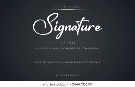 signature Font Calligraphy Logotype Script Brush Font Type Font lettering handwritten