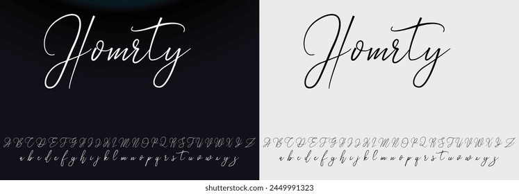 Firma Fuente Caligrafía Logotype Script Brush Tipo de fuente Letras manuscritas