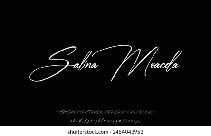 Firma Fuente Caligrafía Logotype Script Brush Tipo de fuente Letras manuscritas