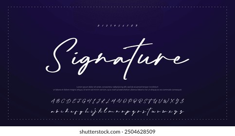 signature Font Calligraphy Logotype Script Brush Font Type Font lettering handwritten