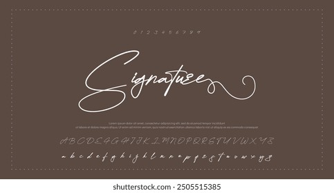 signature Font Calligraphy Logotype Script Brush Font Type Font lettering handwritten