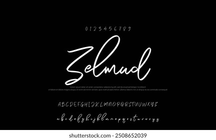 Signature Font Calligraphy Logotype Script Brush Font Type Font lettering handwritten