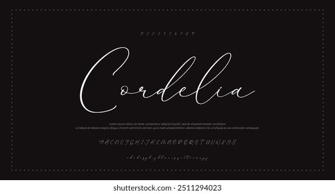 Signature Font Calligraphy Logotype Script Brush Tipo de fuente Letras de fuentes escritas a mano