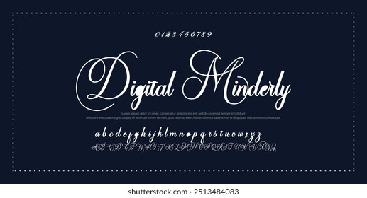 Signature Font Calligraphy Logotype Script Tipo de fuente Letras de fuentes escritas a mano