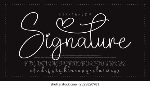 signature Font Calligraphy Logotype Script Brush Font Type Font lettering handwritten
