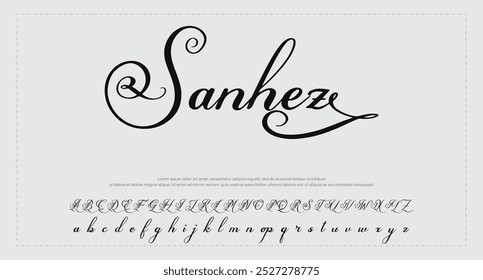 firma Caligrafía de fuentes Logotipo Script Pincel Tipo de fuente Letras de fuentes escritas a mano