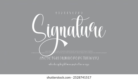 signature Font Calligraphy Logotype Script Brush Font Type Font lettering handwritten