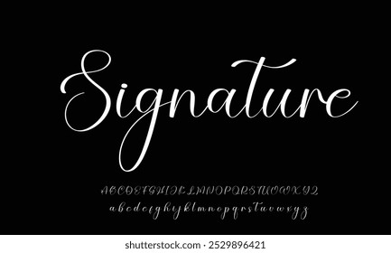 Fonte da Assinatura Caligrafia Logotipo Script Pincel Tipo Fonte Letras de fonte manuscritas