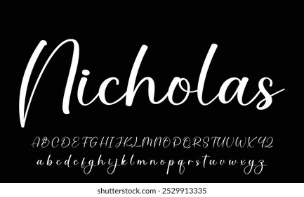 firma Caligrafía de fuentes Logotipo Script Pincel Tipo de fuente Letras de fuentes escritas a mano