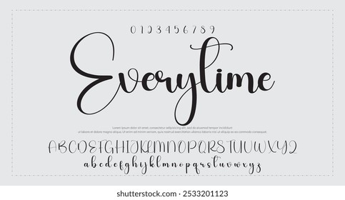 firma Caligrafía de fuentes Logotipo Script Pincel Tipo de fuente Letras de fuentes escritas a mano
