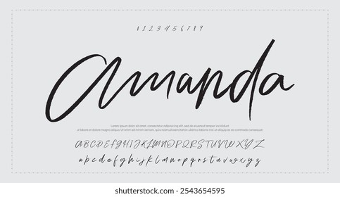 Fonte da Assinatura Caligrafia Logotipo Script Pincel Tipo Fonte Letras de fonte manuscritas