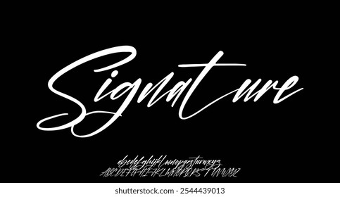 firma Caligrafía de fuentes Logotipo Script Pincel Tipo de fuente Letras de fuentes escritas a mano

