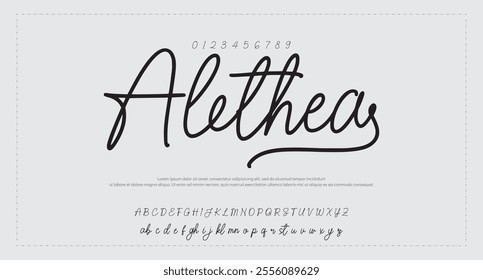 signature Font Calligraphy Logotype Script Brush Font Type Font lettering handwritten