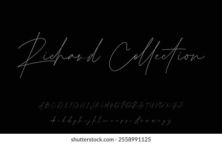 signature Font Calligraphy Logotype Script Brush Font Type Font lettering handwritten