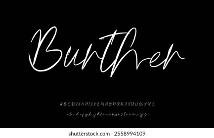 signature Font Calligraphy Logotype Script Brush Font Type Font lettering handwritten
