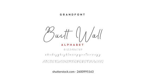 signature Font Calligraphy Logotype Script Brush Font Type Font lettering handwritten