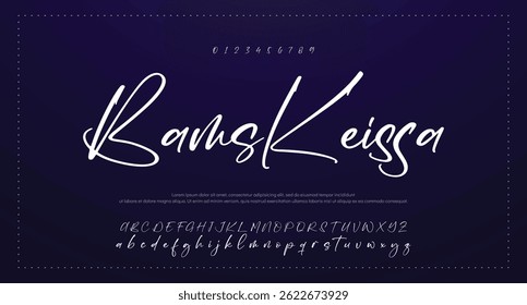 signature Font Calligraphy Logotype Script Brush Font Type Font lettering handwritten