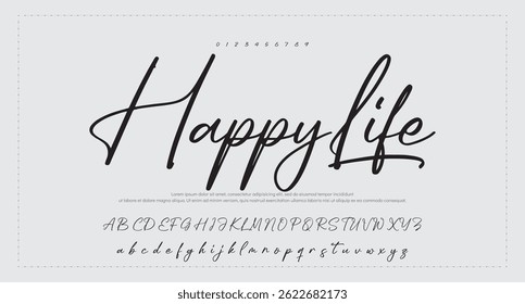 firma Caligrafía de fuentes Logotipo Script Pincel Tipo de fuente Letras de fuentes escritas a mano