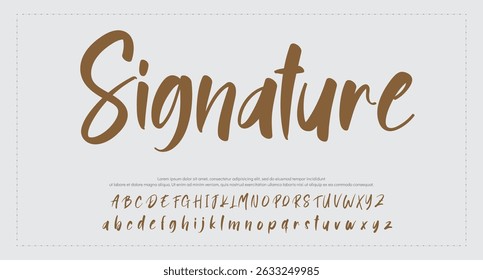 signature Font Calligraphy Logotype Script Brush Font Type Font lettering handwritten 