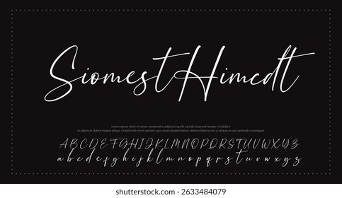 assinatura Fonte Caligrafia Tipo de Logotipo Script Pincel Tipo de Fonte Letras de fonte manuscritas