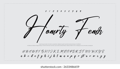 signature Font Calligraphy Logotype Script Brush Font Type Font lettering handwritten