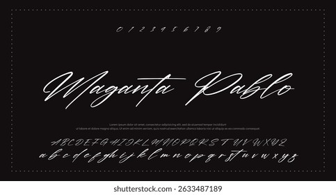 assinatura Fonte Caligrafia Tipo de Logotipo Script Pincel Tipo de Fonte Letras de fonte manuscritas