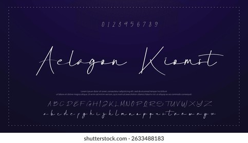 signature Font Calligraphy Logotype Script Brush Font Type Font lettering handwritten 