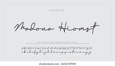 signature Font Calligraphy Logotype Script Brush Font Type Font lettering handwritten
