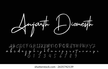 signature Font Calligraphy Logotype Script Brush Font Type Font lettering handwritten