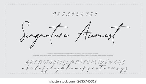 signature Font Calligraphy Logotype Script Brush Font Type Font lettering handwritten 