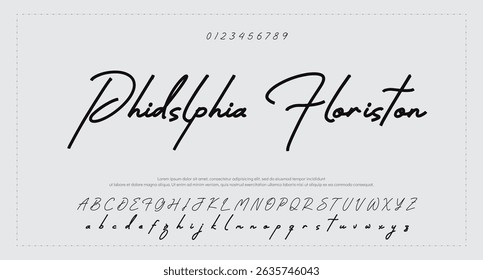 signature Font Calligraphy Logotype Script Brush Font Type Font lettering handwritten 