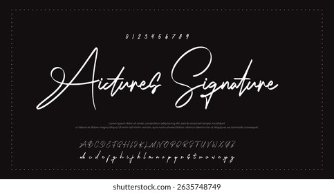 firma Caligrafía de fuentes Logotipo Script Pincel Tipo de fuente Letras de fuentes escritas a mano 