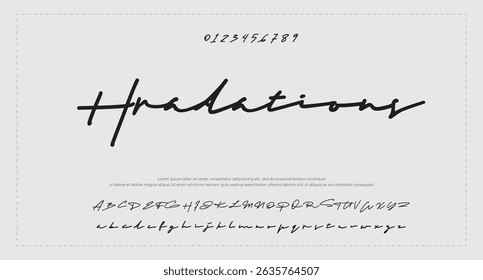 firma Caligrafía de fuentes Logotipo Script Pincel Tipo de fuente Letras de fuentes escritas a mano