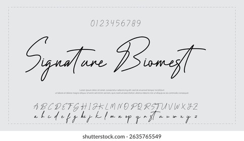 signature Font Calligraphy Logotype Script Brush Font Type Font lettering handwritten 