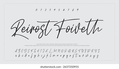 signature Font Calligraphy Logotype Script Brush Font Type Font lettering handwritten 