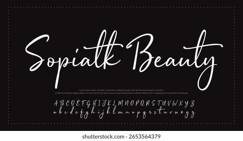 firma Caligrafía de fuentes Logotipo Script Pincel Tipo de fuente Letras de fuentes escritas a mano