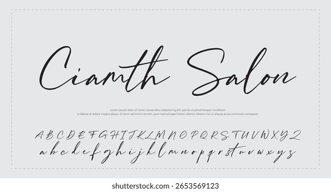 signature Font Calligraphy Logotype Script Brush Font Type Font lettering handwritten