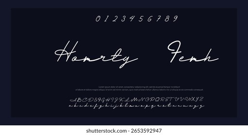 assinatura Fonte Caligrafia Tipo de Logotipo Script Pincel Tipo de Fonte Letras de fonte manuscritas