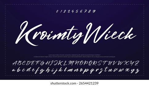 assinatura Fonte Caligrafia Tipo de Logotipo Script Pincel Tipo de Fonte Letras de fonte manuscritas 