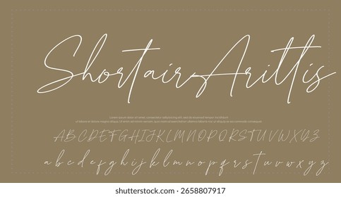 firma Caligrafía de fuentes Logotipo Script Pincel Tipo de fuente Letras de fuentes escritas a mano