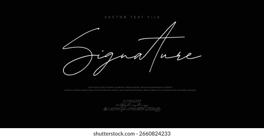 assinatura Fonte Caligrafia Tipo de Logotipo Script Pincel Tipo de Fonte Letras de fonte manuscritas
