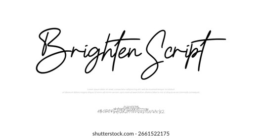 signature Font Calligraphy Logotype Script Brush Font Type Font lettering handwritten. vector illustration 

