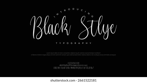 signature Font Calligraphy Logotype Script Brush Font Type Font lettering handwritten. vector illustration 
