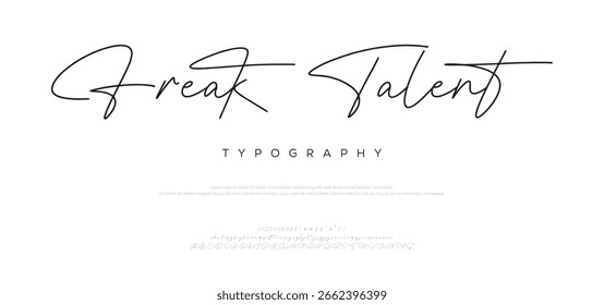 assinatura Fonte Caligrafia Tipo de Logotipo Script Pincel Tipo de Fonte Letras de fonte manuscritas