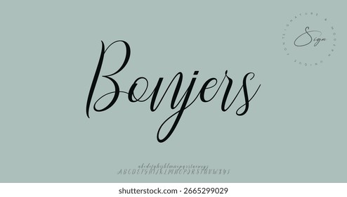 Signature Font Calligraphy Logotype Script Brush Font Type Font lettering handwritten