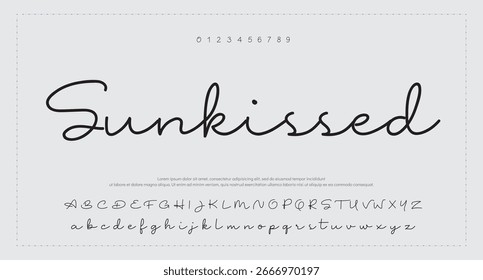 signature Font Calligraphy Logotype Script Brush Font Type Font lettering handwritten. vector illustration 