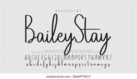 Signature Font Calligraphy Logotype Script Brush Tipo de fuente Letras de fuentes escritas a mano