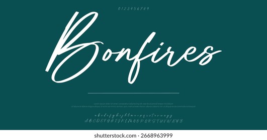 Signature Font Calligraphy Logotype Script Brush Font Type Font lettering handwritten. Vector illustration  