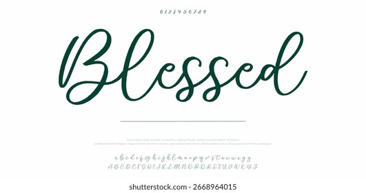 Signature Font Calligraphy Logotype Script Brush Font Type Font lettering handwritten. Vector illustration  